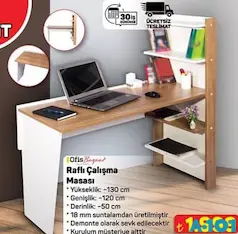 OFİS BAZAAR RAFLI ÇALIŞMA MASASI OFİS BAZAAR RAFLI ÇALIŞMA MASASI